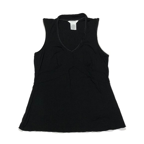George Stretch Womens Size L Black V-Neck Tank Top - Picture 1 of 7